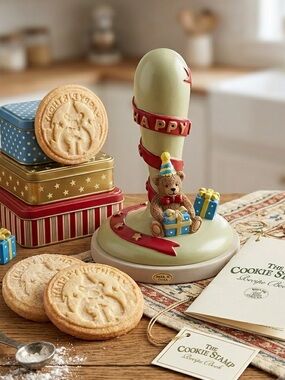 Vintage Brown Bag Cookie Art Stamp - Birthday Bear 1995 (With Recipe Book)